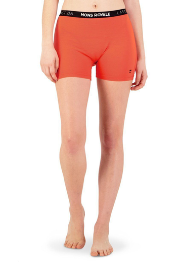 Mons Royale Naisten Hannah Hotpant Alushousut - Merinovilla, Hot Coral / S