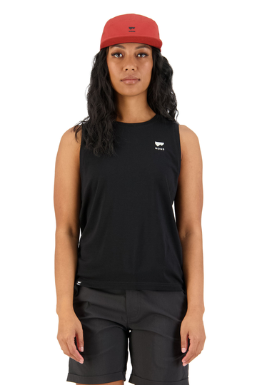 Mons Royale Naisten Icon Relaxed Tank-toppi merinovillasta, Black / S