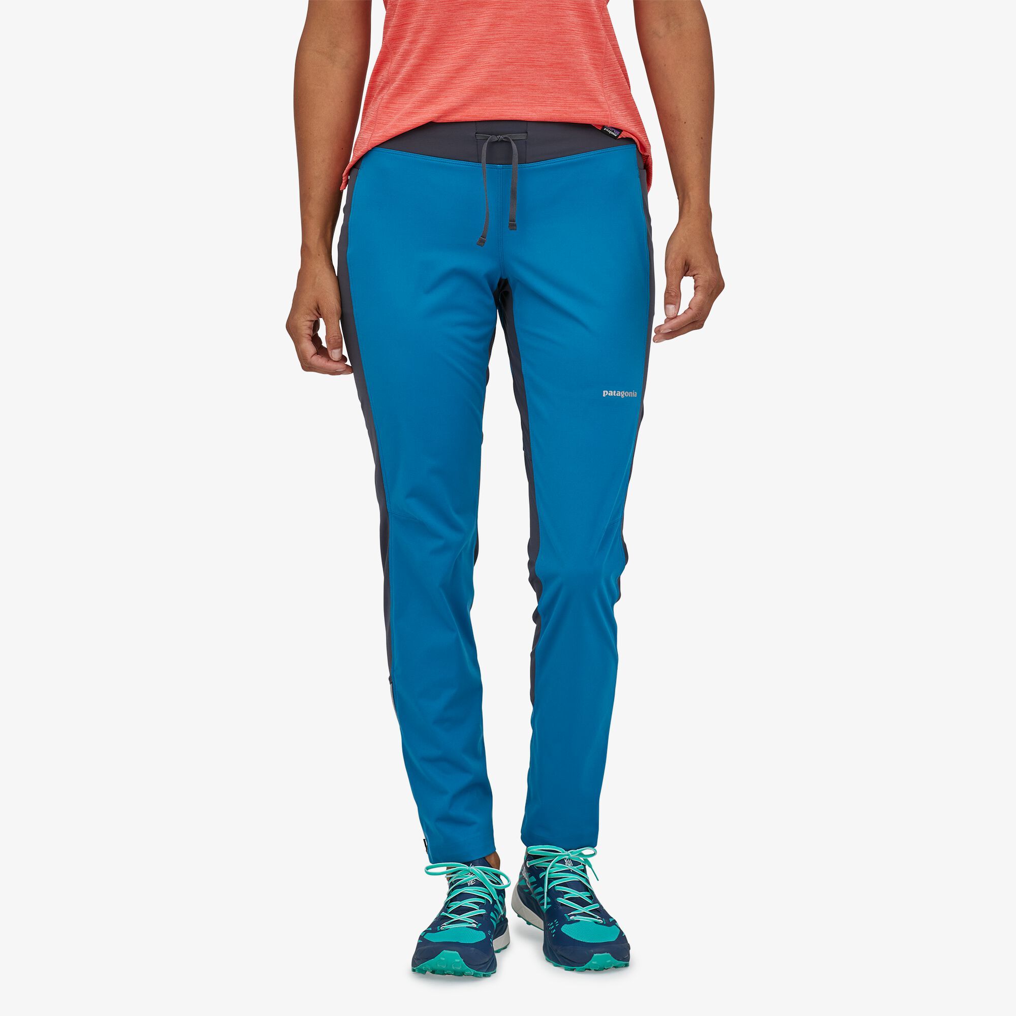 Naisten Patagonia Wind Shield Pants – tuulen- ja vedenpitävät softshell-housut, Steller Blue / S