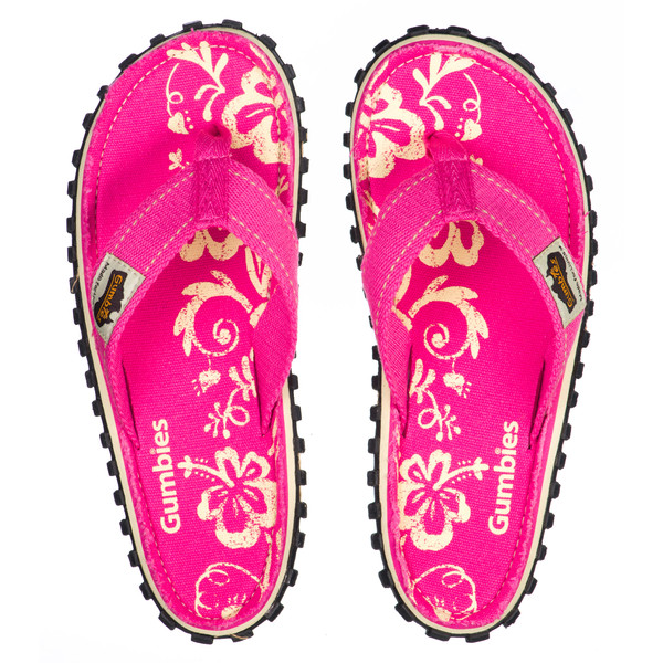 Gumbies Islander Canvas Flip-flops W - Pink Hibiscus - Naiset - 36