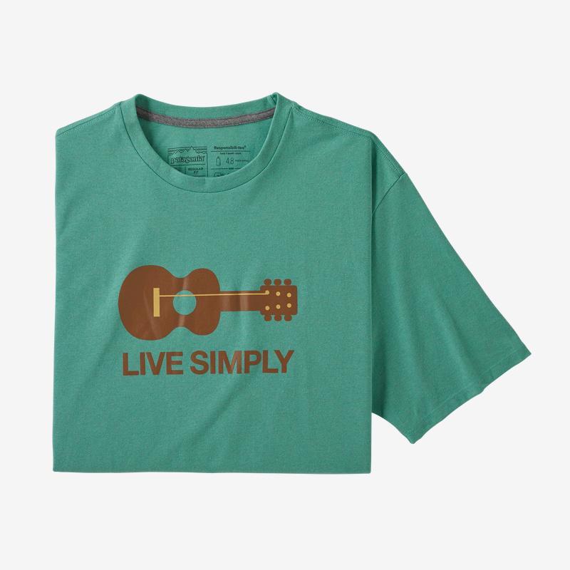 Patagonia Miesten Live Simply Guitar Responsibili T-paita, Light Beryl Green / S