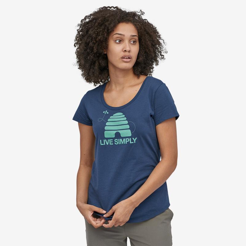 Patagonia Naisten Live Simply Hive T-paita Luomupuuvillasta, Stone Blue / S