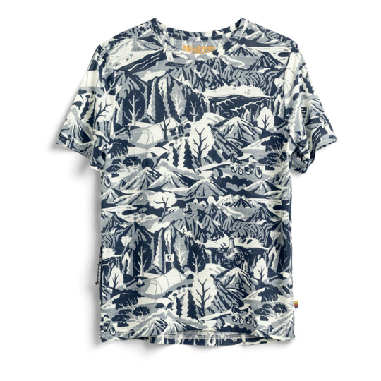 Fjällräven S/f Wool Caliswe T-shirt W - Navy-eggshell - Naiset - L