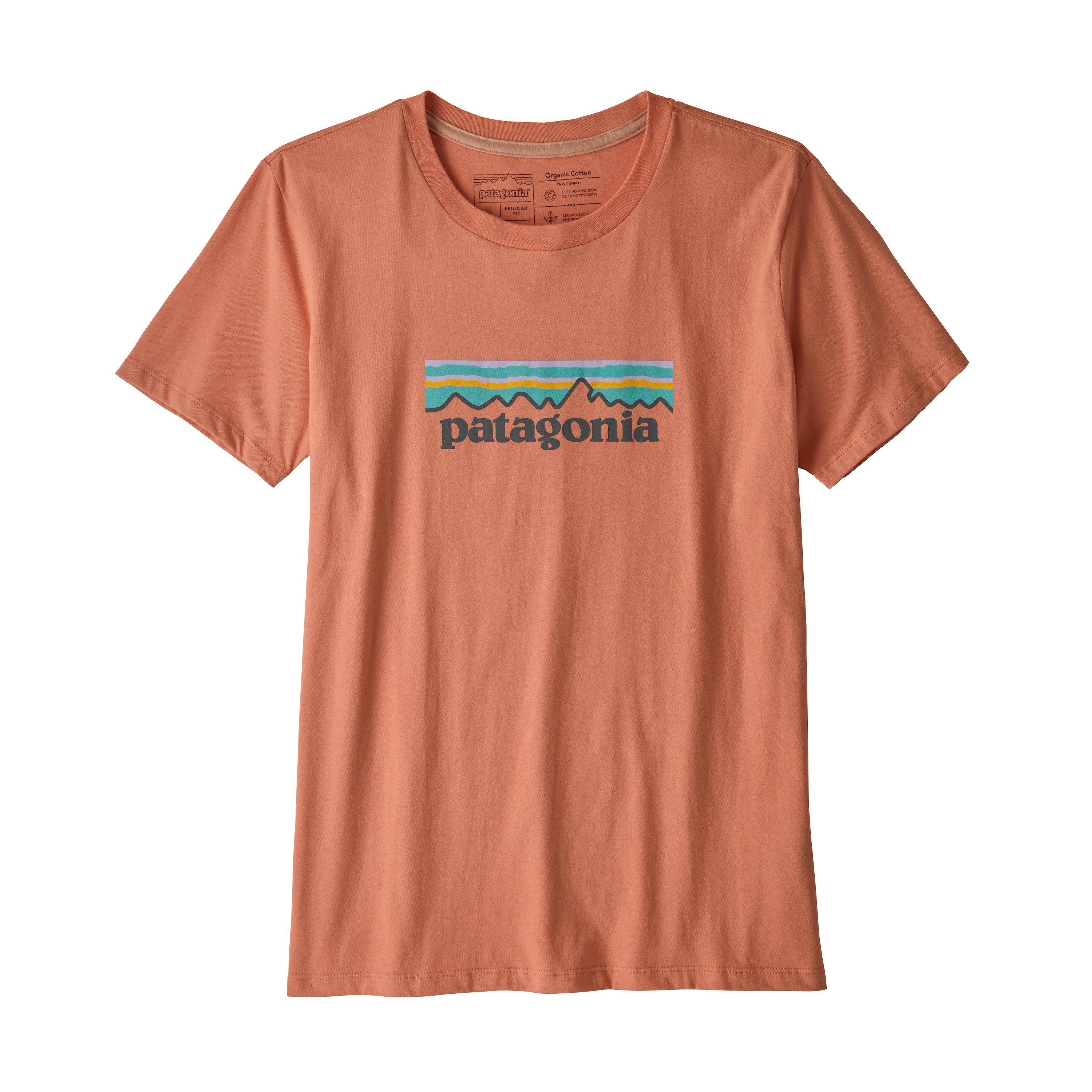 Patagonia Pastel P-6 Logo Organic Cotton Crew T-Paita - Luomupuuvilla, Mellow Melon / S