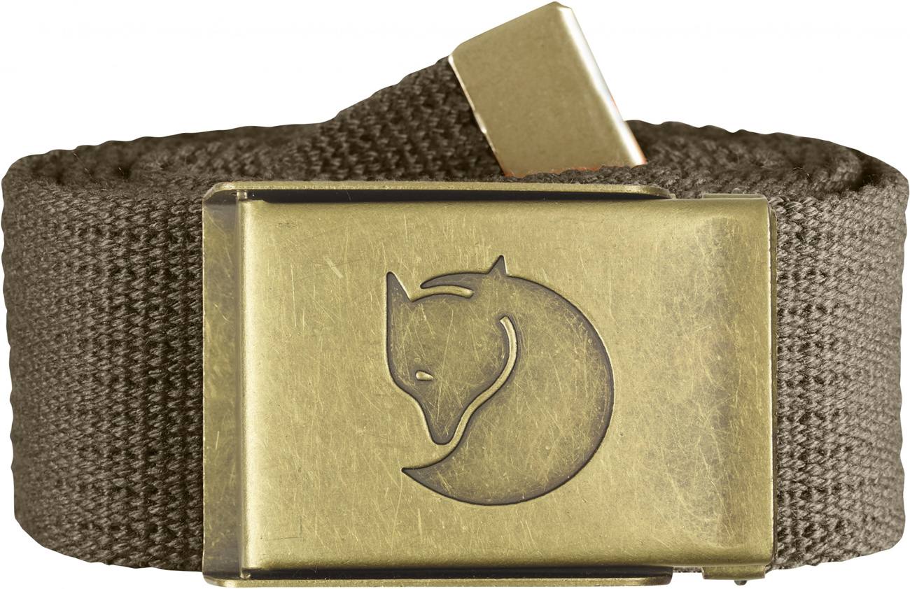 Canvas Brass Belt 4 cm Dark Olive