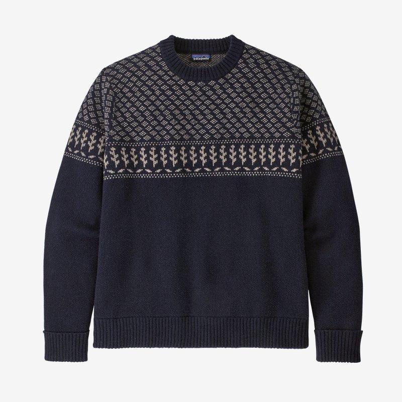 Miesten Patagonia Recycled Wool Sweater – villapaita, Farm Blend: New Navy / M