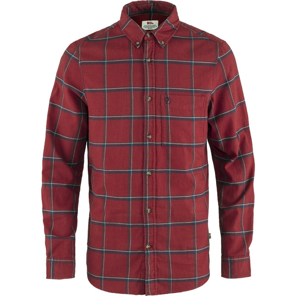 Fjällräven Övik Comfort Flannel Shirt M - Red Oak-navy - Miehet - L