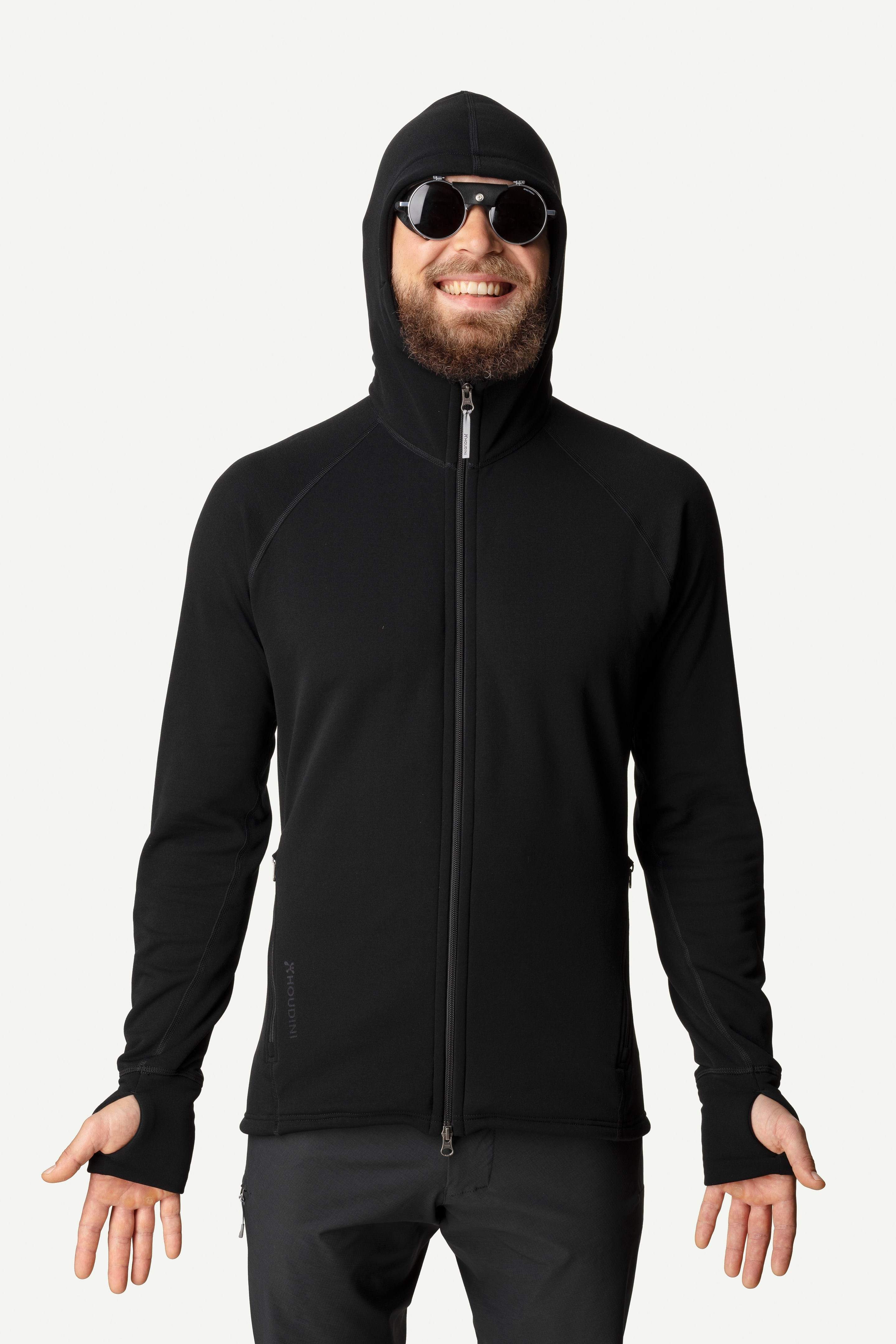 Miesten Houdini Power Houdi – Lämmin ja kestävä fleecehuppari, True Black / M
