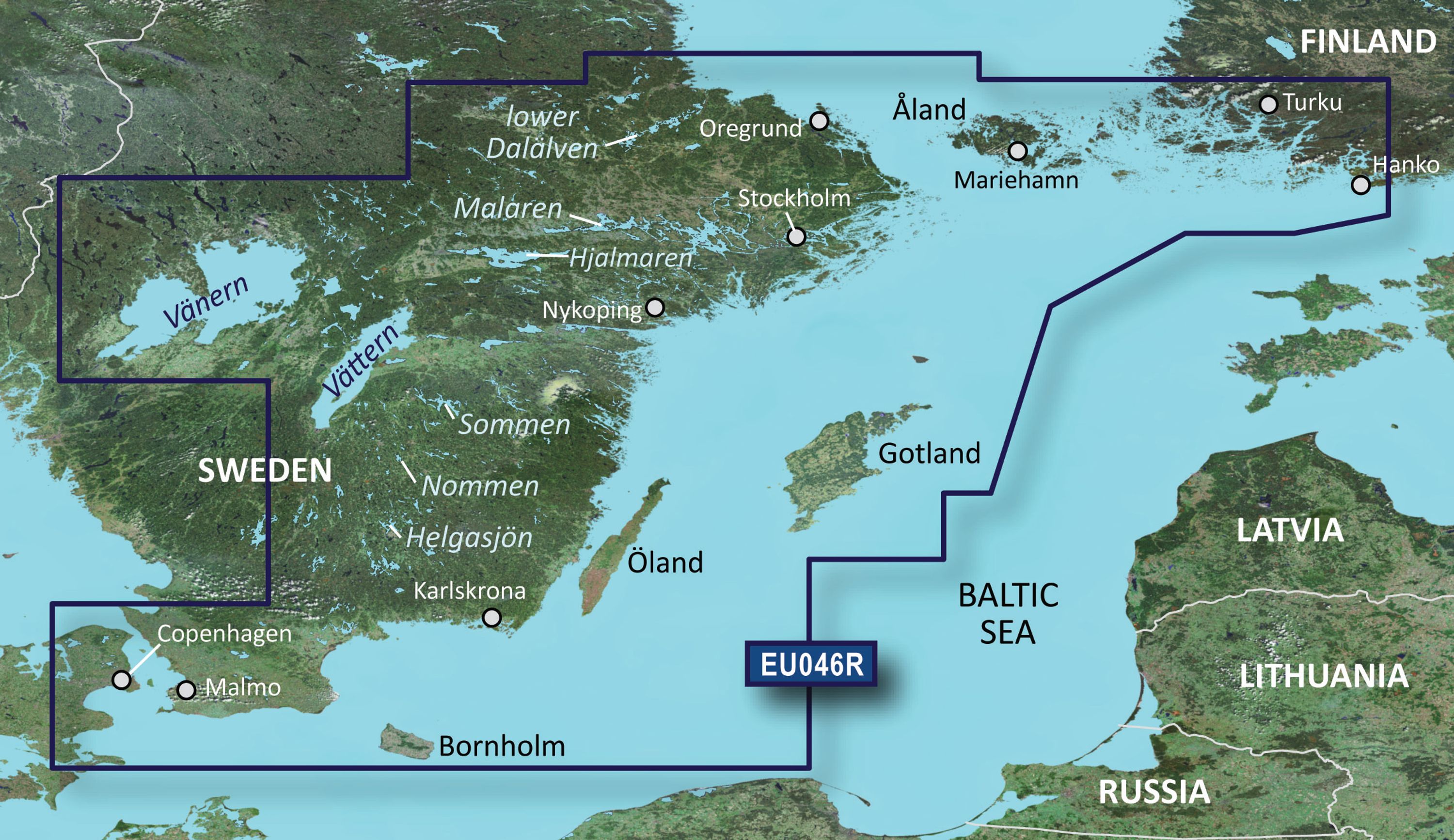 Bluechart g3 vision kartat, veu046r sweden, south-east
