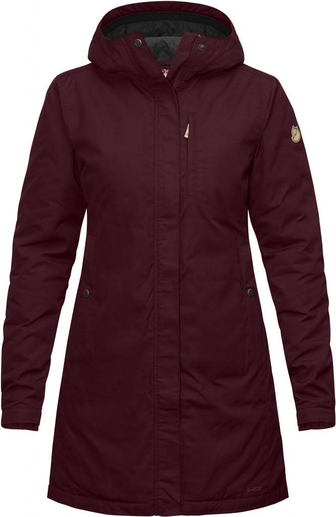 Kiruna W Padded Parka Tummanpunainen XS