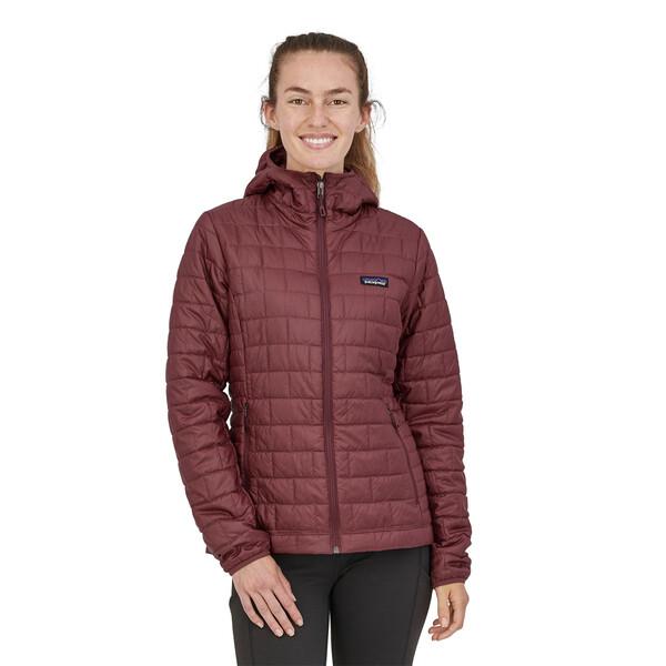 Patagonia Naisten Nano Puff® Hupullinen Kevyttoppatakki, Dark Ruby / S