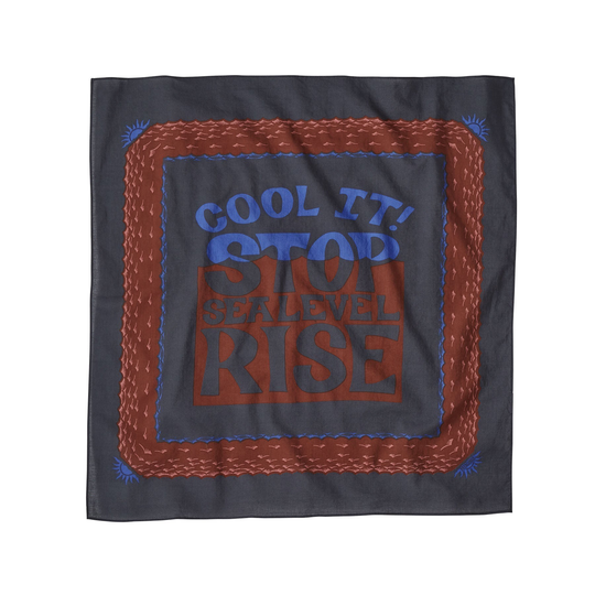 Patagonia Bandana - 100 % luomupuuvillahuivi, Stop the Rise: Smolder Blue