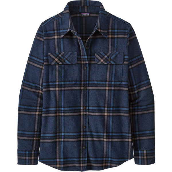 Patagonia W' S L/s Organic Cotton Mw Fjord Flannel Shirt - Tundra: New Navy - Naiset - S