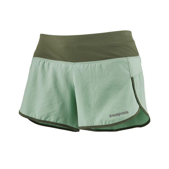 Patagonia Naisten Strider Juoksushortsit - Sisäsauma 9cm, Gypsum Green / XS