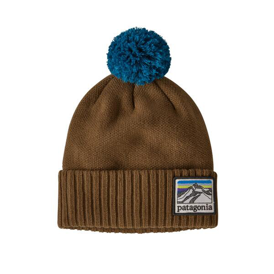 Patagonia Powder Town Beanie - pipo tupsulla - 100% kierrätetystä polyesterista, Line Logo Ridge: Mulch Brown