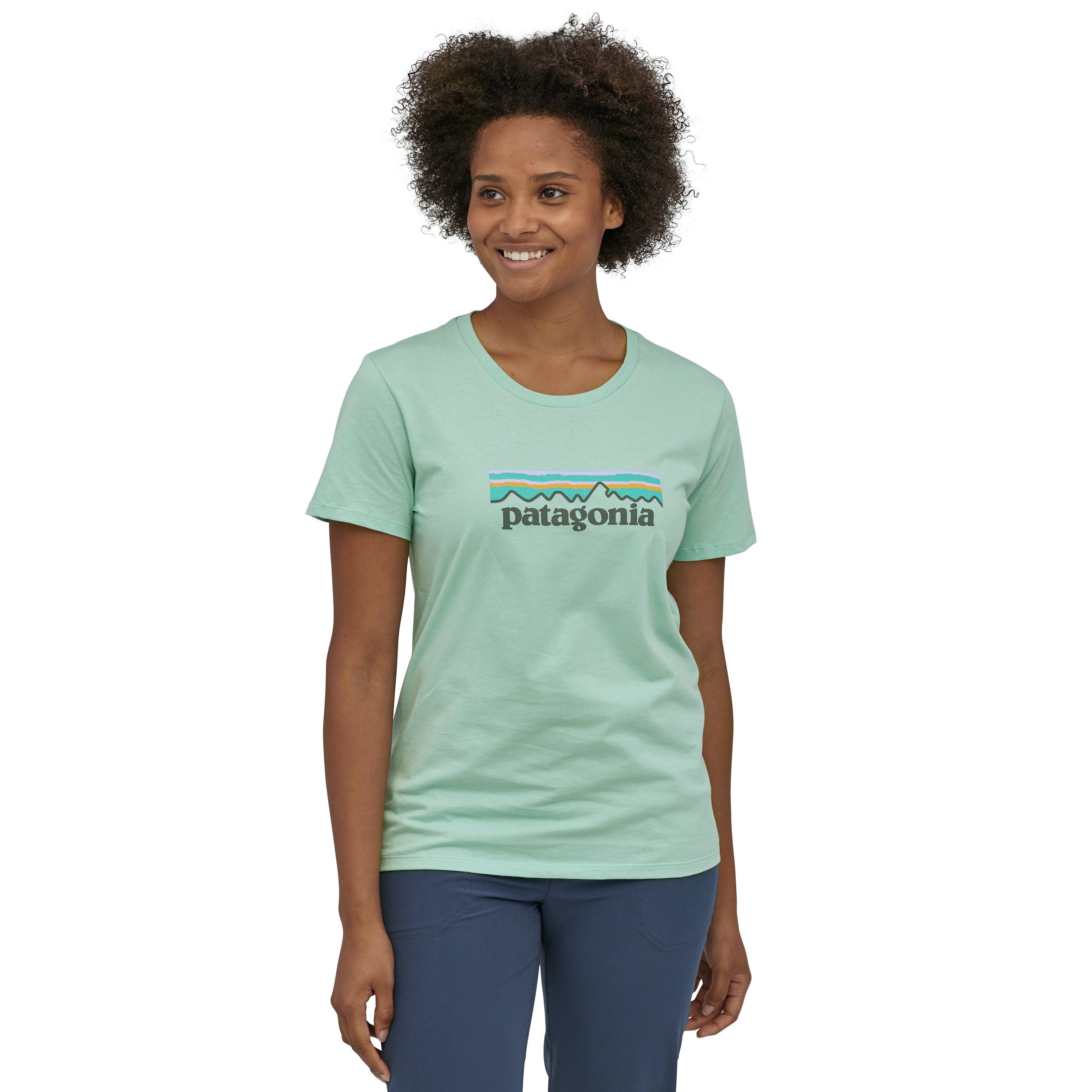 Patagonia Pastel P-6 Logo Organic Cotton Crew T-Paita - Luomupuuvilla, Gypsum Green / S