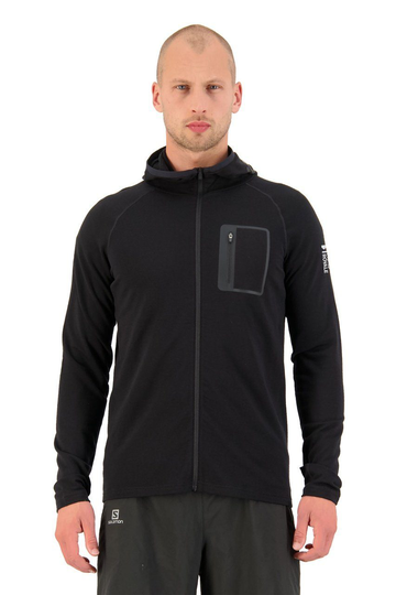 Mons Royale Miesten Traverse Midi Vetoketjullinen Merinohuppari, Black / S