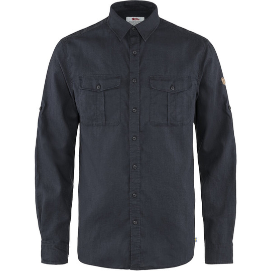 Fjällräven Övik Travel Shirt Ls M - Dark Navy - Miehet - L
