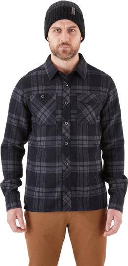Men's Perimeter Wool Blend Shirt Ebony M