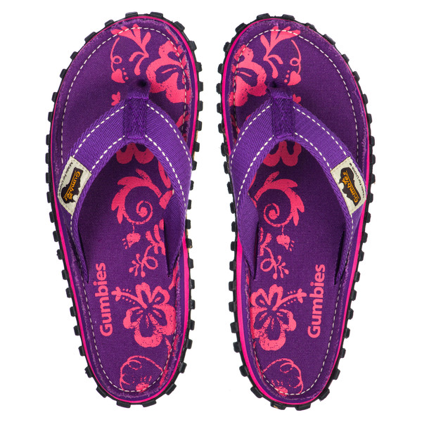 Gumbies Islander Canvas Flip-flops W - Purple Hibiscus - Naiset - 36