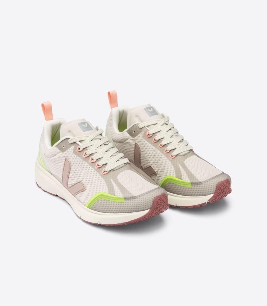 Veja Naisten Condor 2 ekologiset juoksulenkkarit, Natural Parme Jaune Fluo / 36