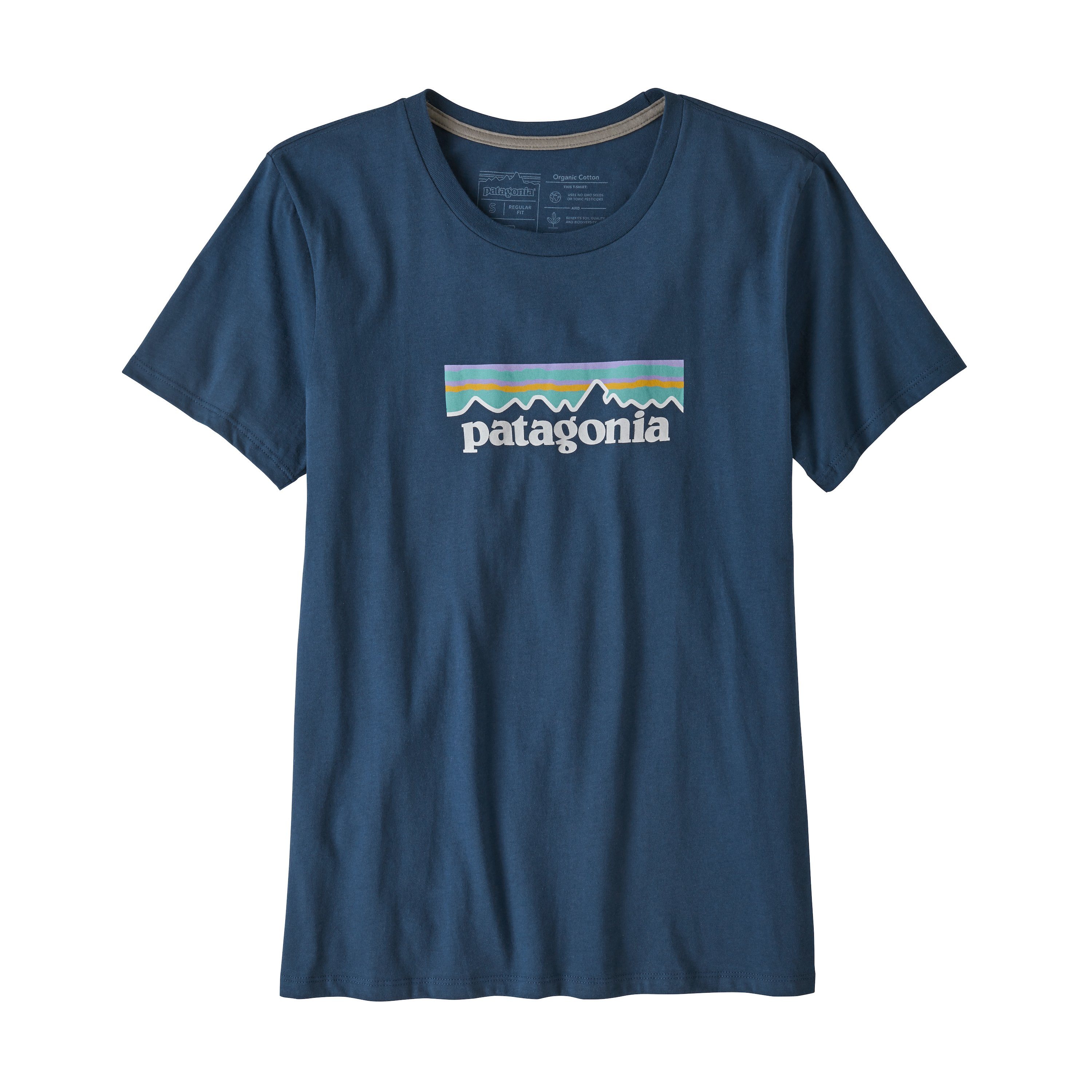 Patagonia Pastel P-6 Logo Organic Cotton Crew T-Paita - Luomupuuvilla, Stone Blue / S