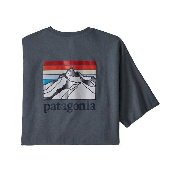 Patagonia Miesten Line Logo Ridge Pocket Responsibili-Tee®, Plume Grey / S