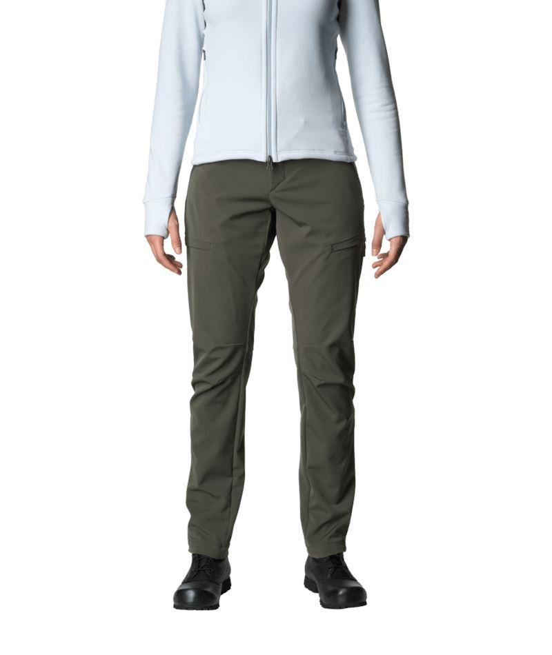 Houdini Naisten Motion Top Softshell-ulkoiluhousut - Kierrätettyä Polyesteria, Baremark Green / S