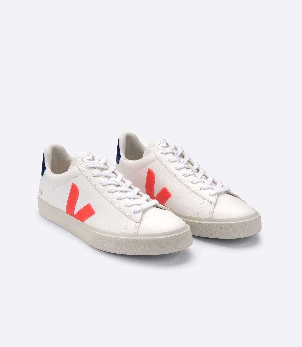Veja Miesten Campo Chromefree - Ekologiset tennarit, White Orange Fluo Cobalt / 41