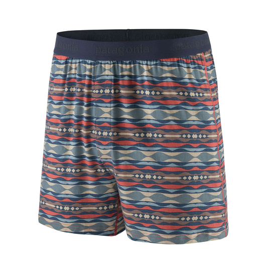 Patagonia miesten Essential Bokserit puupohjaista Tencel-materiaalia, Coast Highway Multi: Sumac Red / S