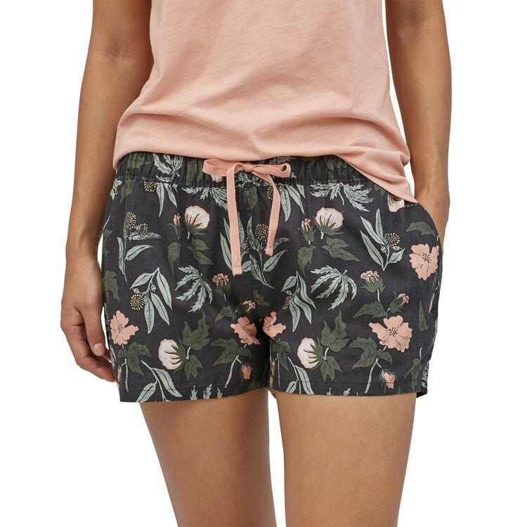 Patagonia Naisten Island Hemp Baggies™ Shortsit, Fiber Flora Multi Big: Ink Black / M