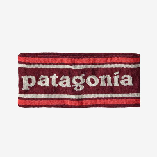 Patagonia Powder Town Headband –lämmin panta ulkoiluun, Park Stripe Knit: Roamer Red
