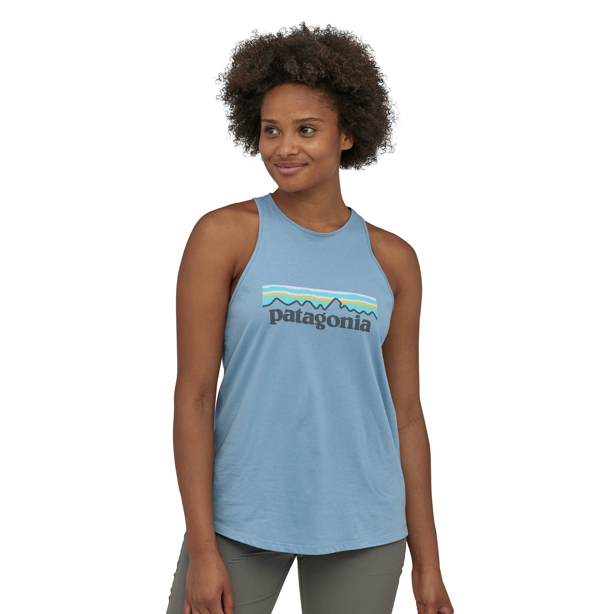 Patagonia Naisten Pastel P-6 Logo Toppi - 100% Luomupuuvillaa, Berlin Blue / XS