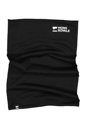 Mons Royale Double Up Neck Warmer Huivi - Merinovillasta, Black