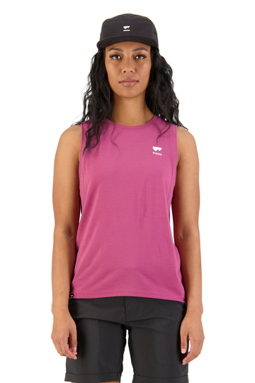 Mons Royale Naisten Icon Relaxed Tank-toppi merinovillasta, Berry / S