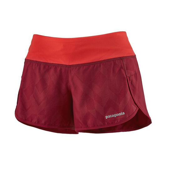 Patagonia Naisten Strider Juoksushortsit - Sisäsauma 9cm, Fast Quilt Emboss: Roamer Red / S