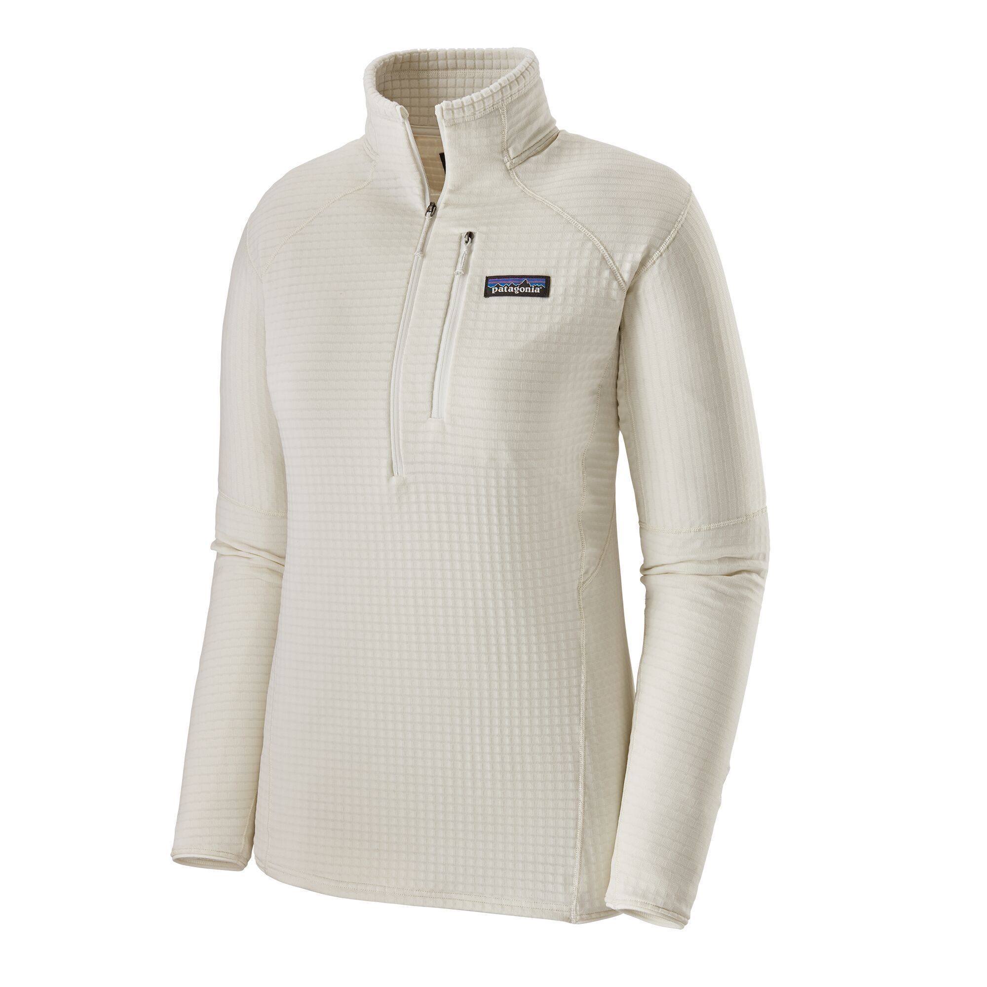 Patagonia Naisten R1 Fleece Pitkähihainen Fleecepaita, Birch White / XS