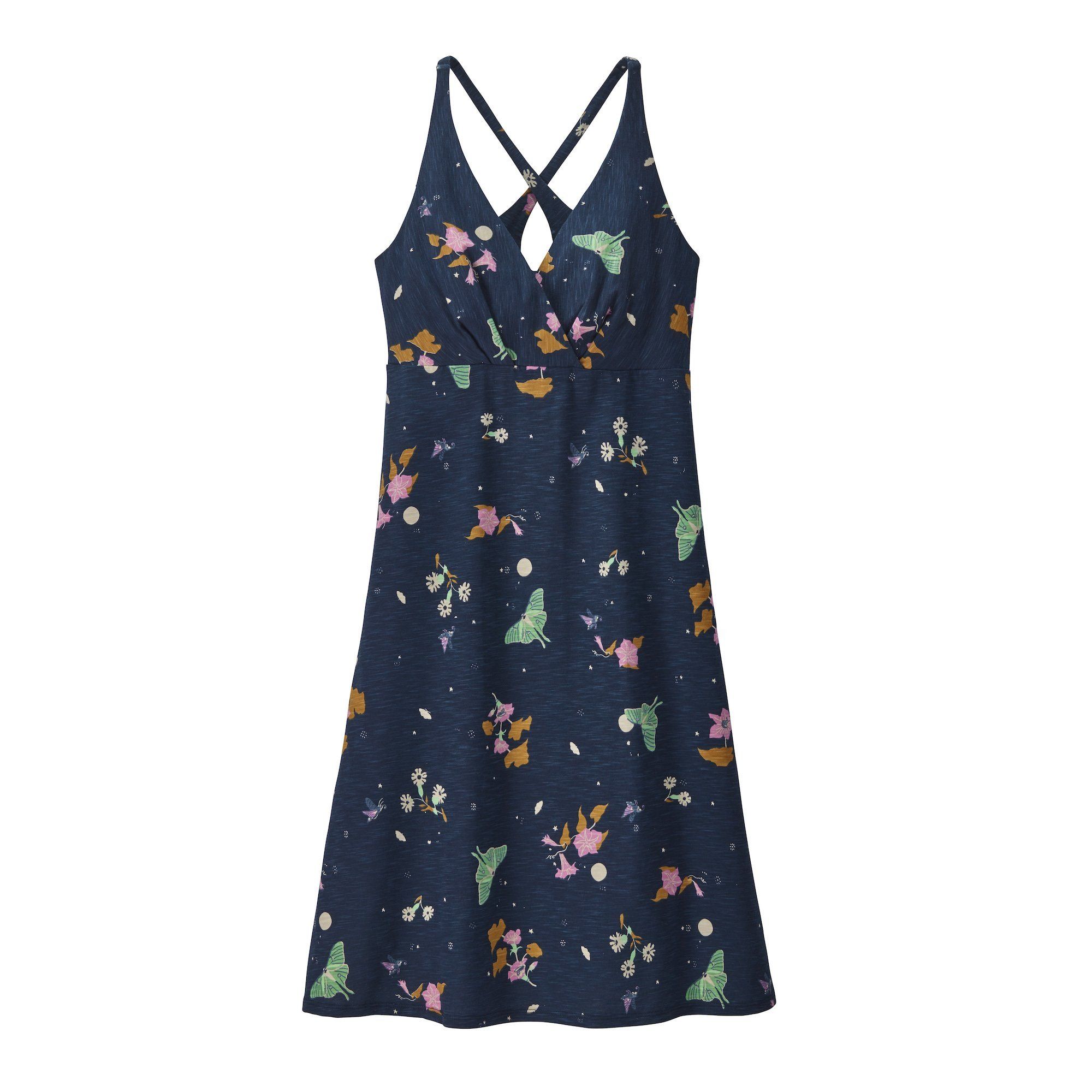 Patagonia Naisten Amber Dawn Kesämekko - Luomupuuvillaa, Night Pollinators Spaced: New Navy / S