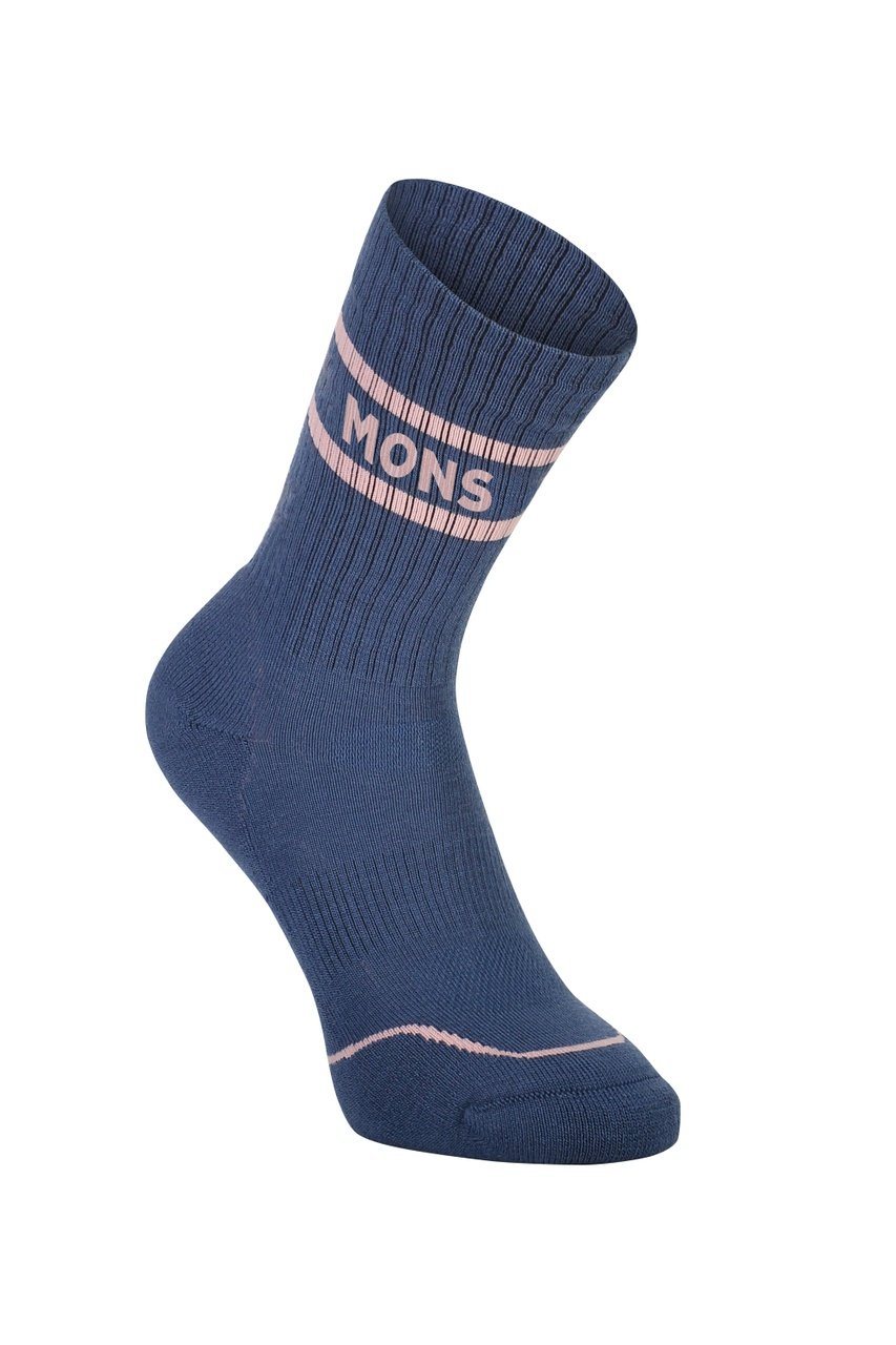 Mons Royale Signature Crew -merinovillasukka, Dark Denim / Powder Pink / 38-40