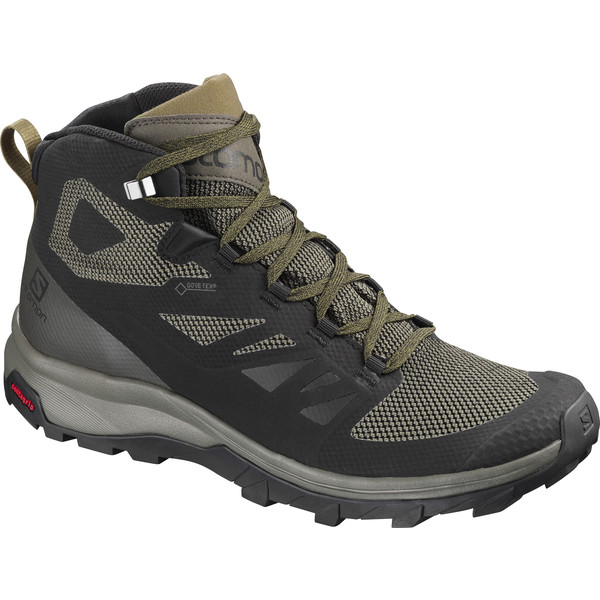 Salomon Outline Mid Gtx - Black/beluga/capers - Miehet - UK 8