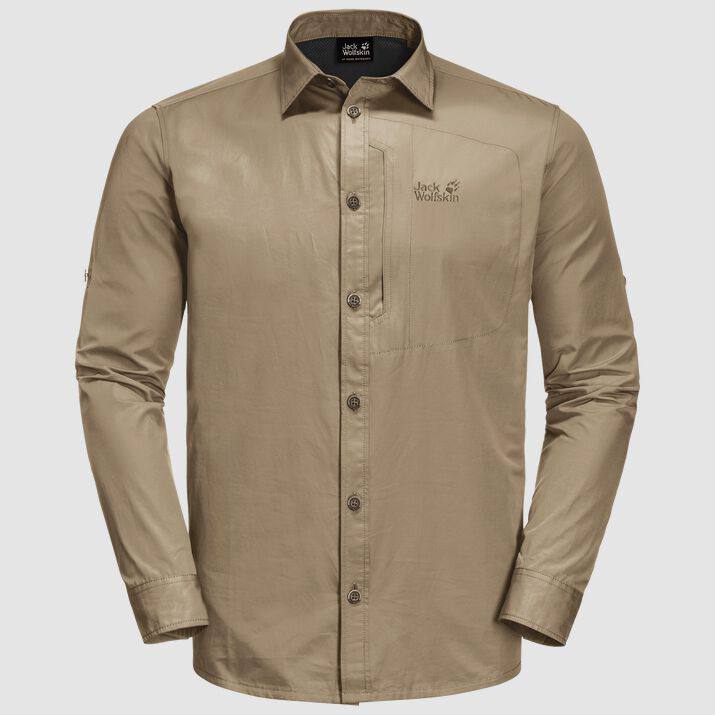 Lakeside Roll-up Shirt Men Sand XXXL