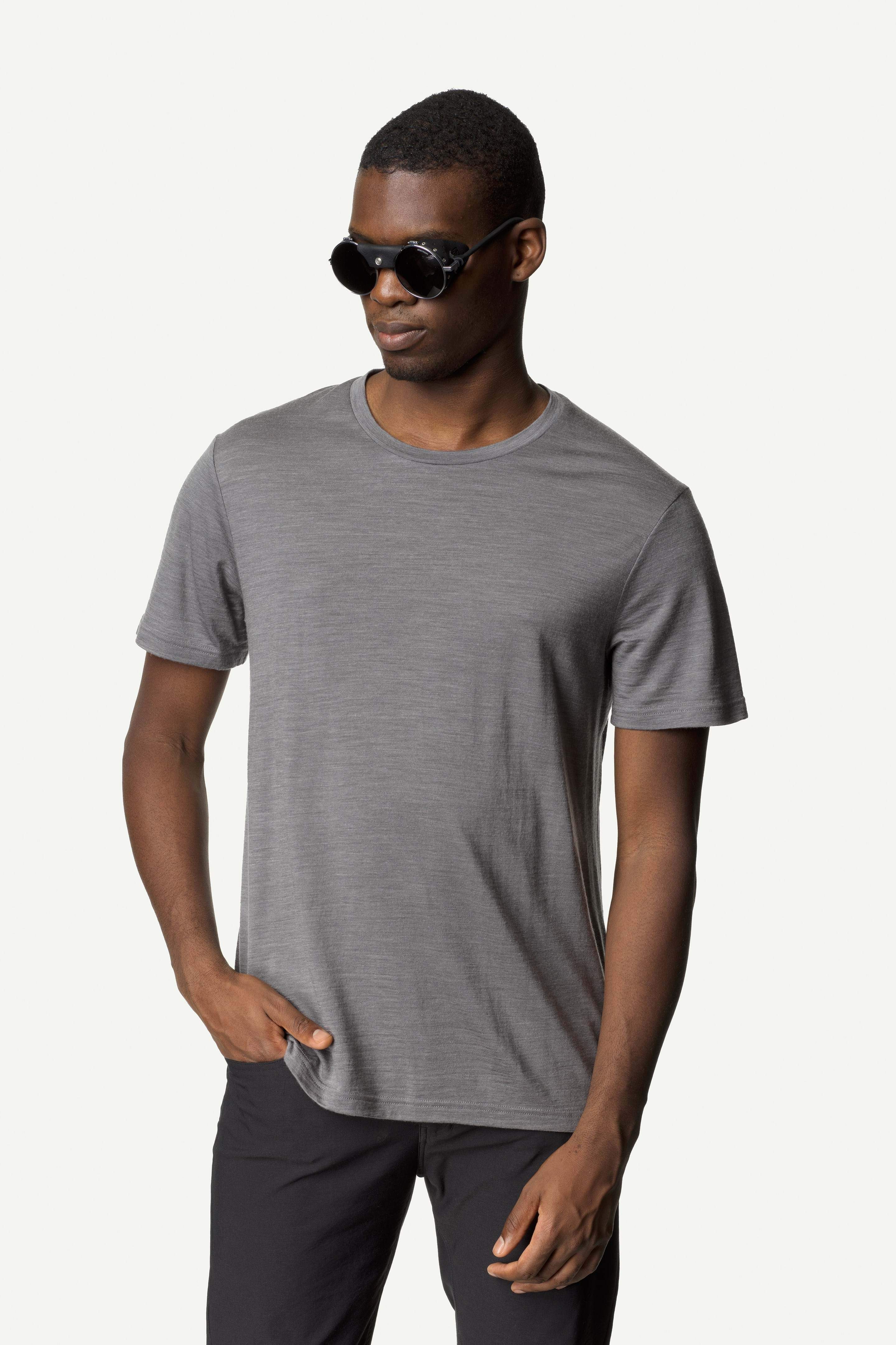 Miesten Activist Tee – T-paita merinovillasta ja Tencelistä, Soft Grey / L