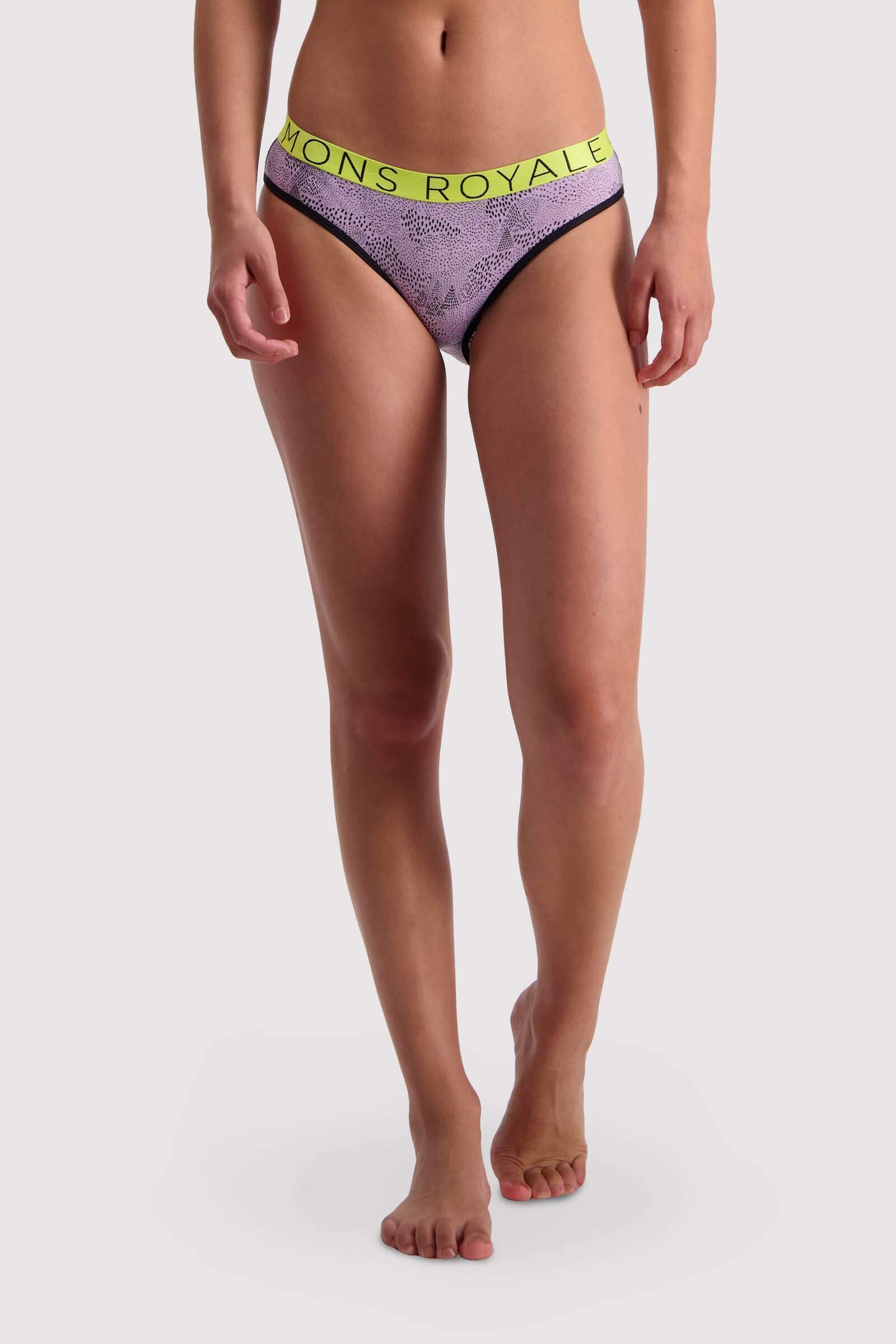 Mons Royale Naisten Folo Alushousut - Merinovilla, Lilac Micro / S