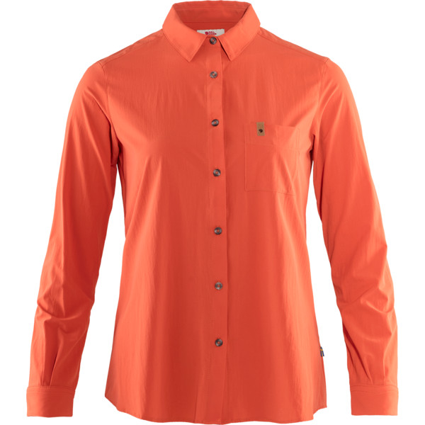 Fjällräven Övik Lite Shirt Ls W - Rowan Red - Naiset - L