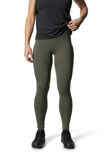 Houdini Naisten Adventure Tights leggingsit - Kierrätettyä polyesteria, Baremark Green / S